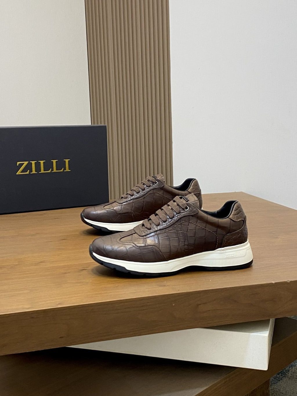 Zilli Men's Stitched Leather Sneakers