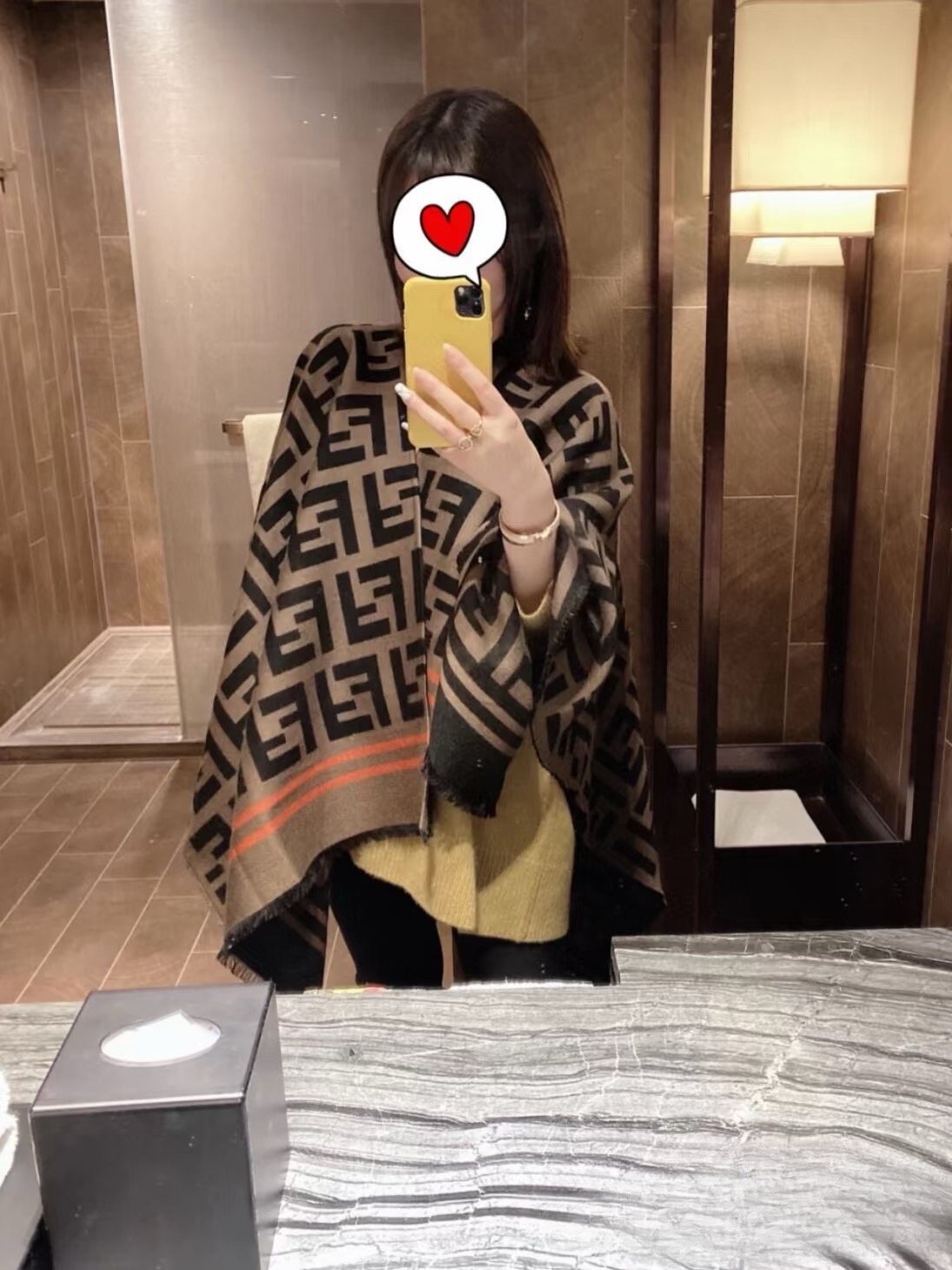 Fendi Geometric Shawl Wrap