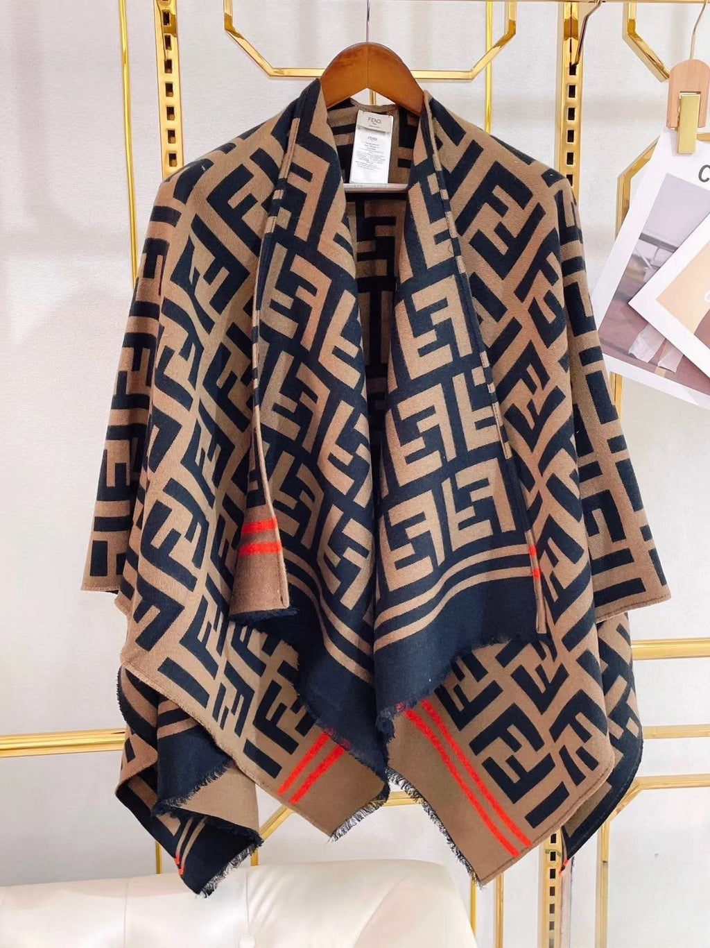 Fendi Geometric Shawl Wrap