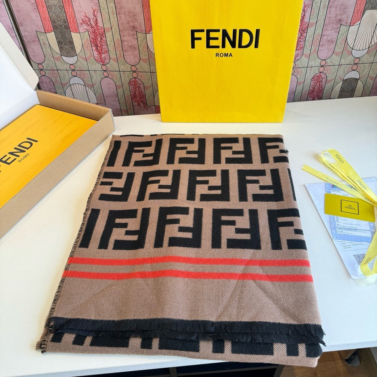 Fendi Geometric Shawl Wrap