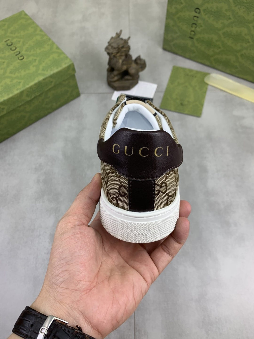 Gucci Monogram Stripe Slip-On Sneakers