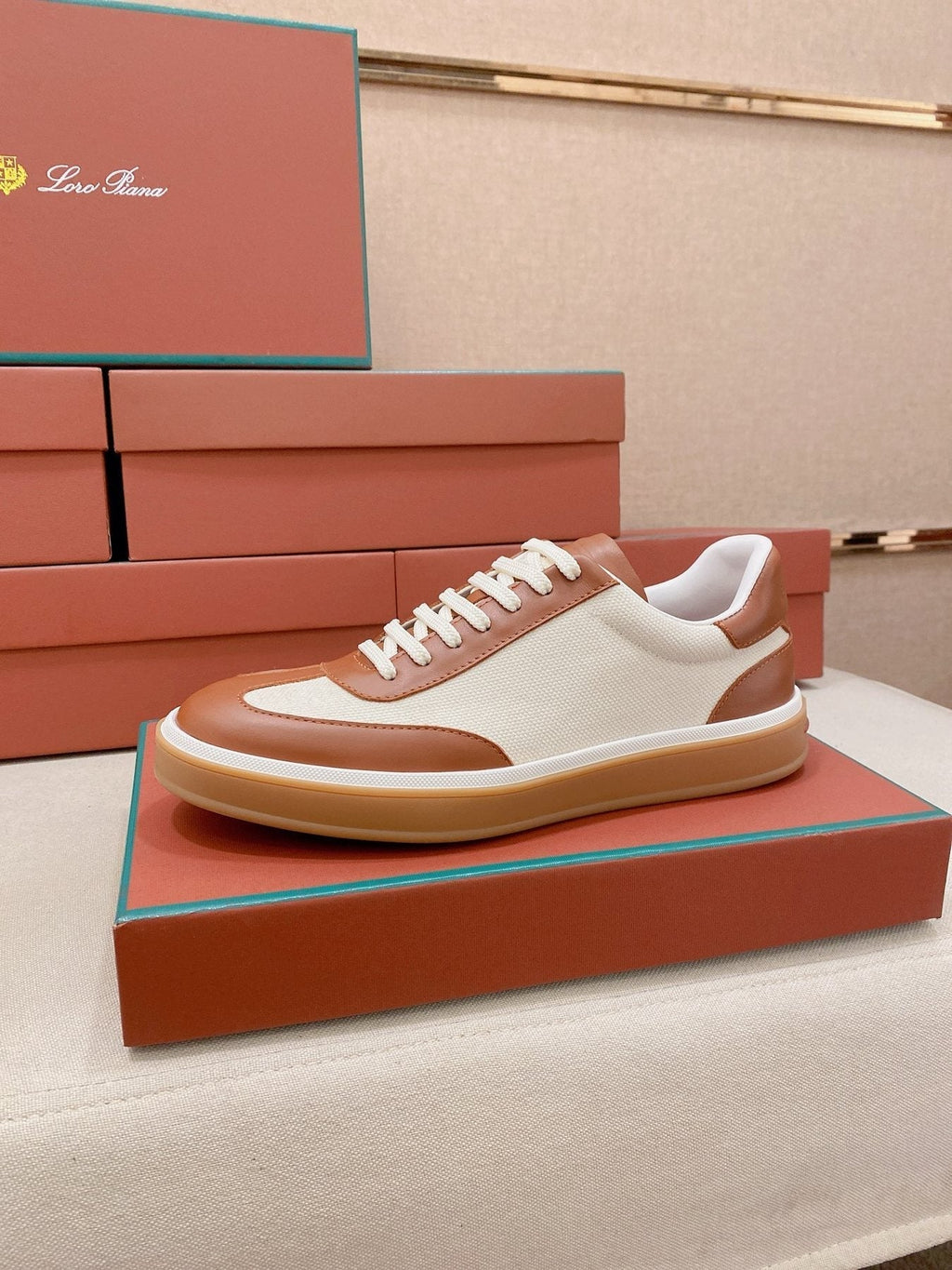 Loro Piana Textured Low-Top Lace-Up Sneakers