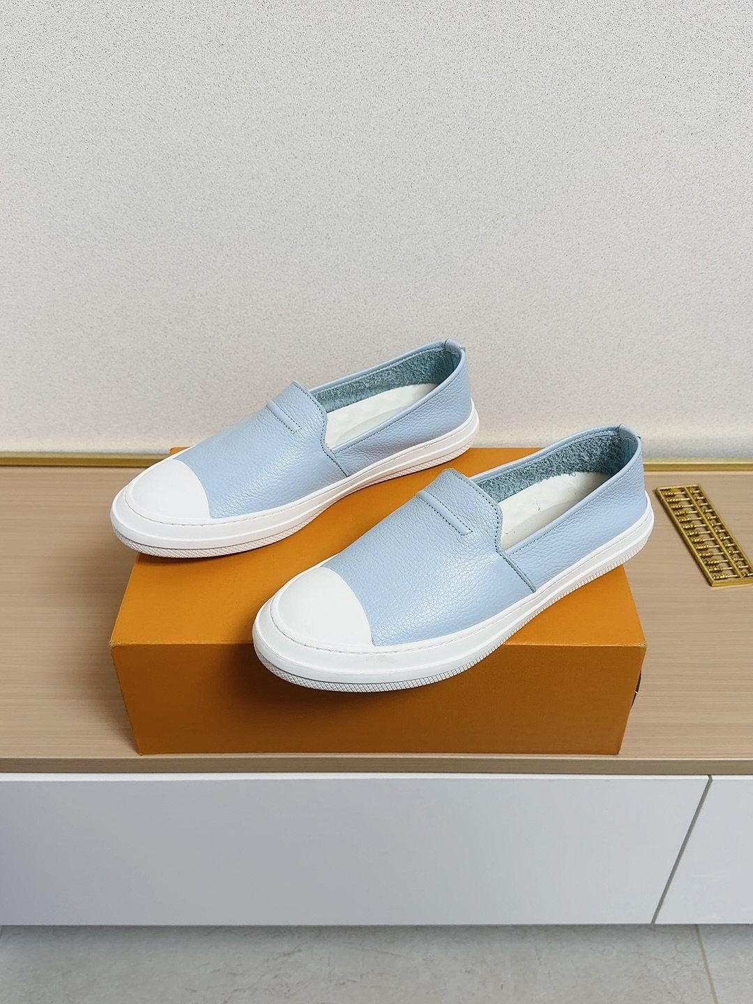 Gucci White-Toe Slip-On Shoes