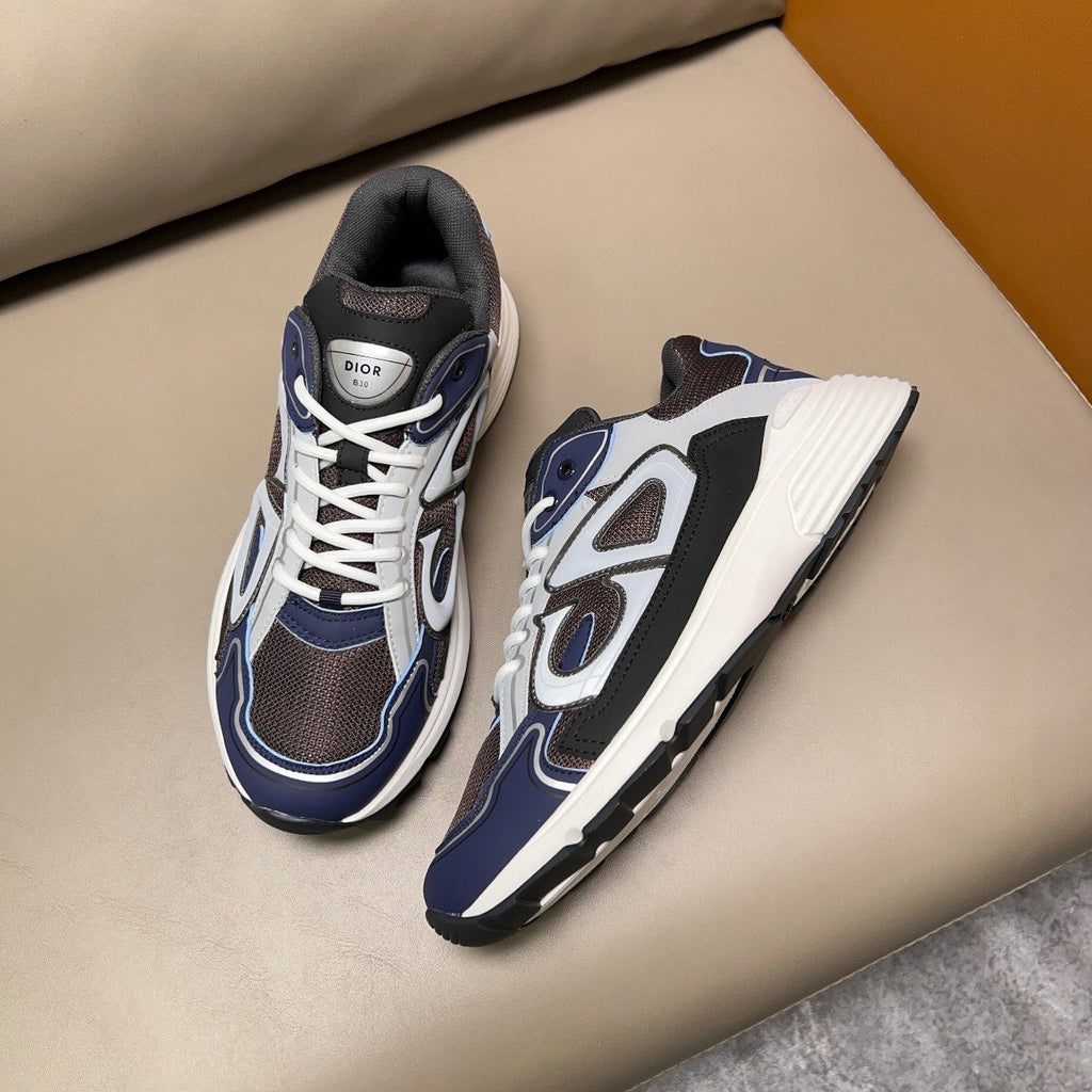 Dior Navy Blue and Charcoal Gray Sneakers