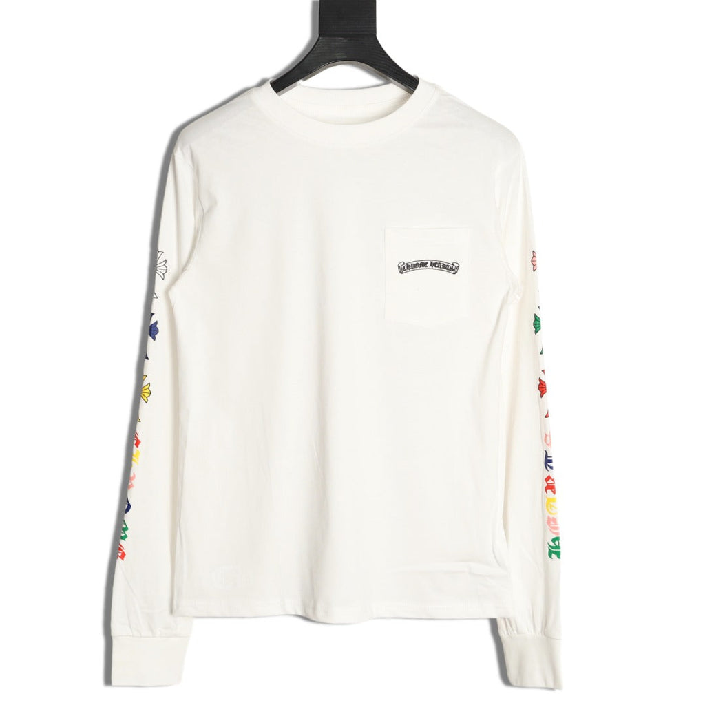 Chrome Hearts Multicolor Cross Graphic Long-Sleeve T-Shirt - White