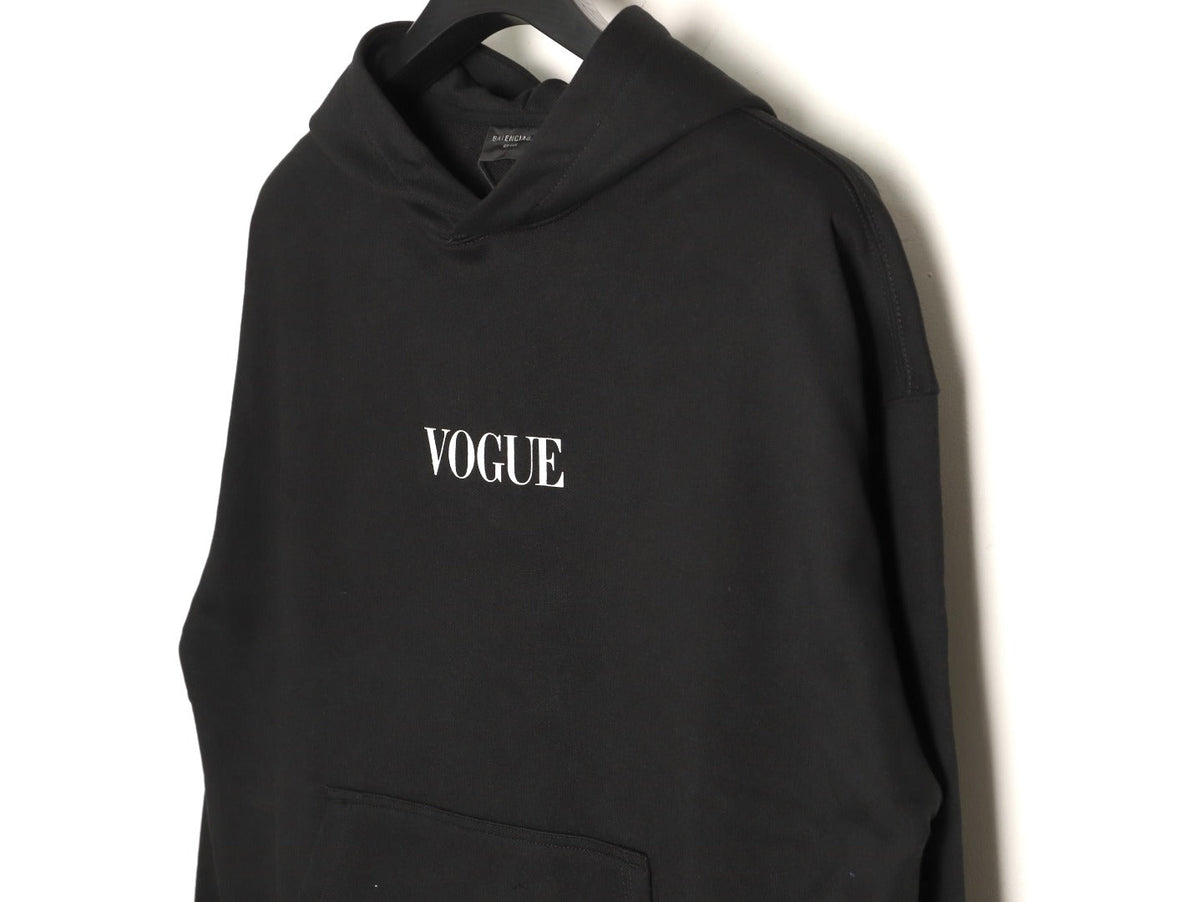 Balenciaga Vogue-Print Tower Graphic Hoodie - Black
